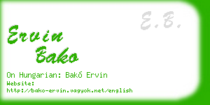 ervin bako business card