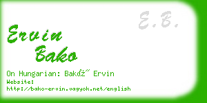 ervin bako business card